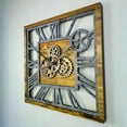 thumbnail image 6 of THE GEARS CLOCK Wall Clock with Real Moving Gears AM-LI_ 24 in Square Wood-Stone, 6 of 9