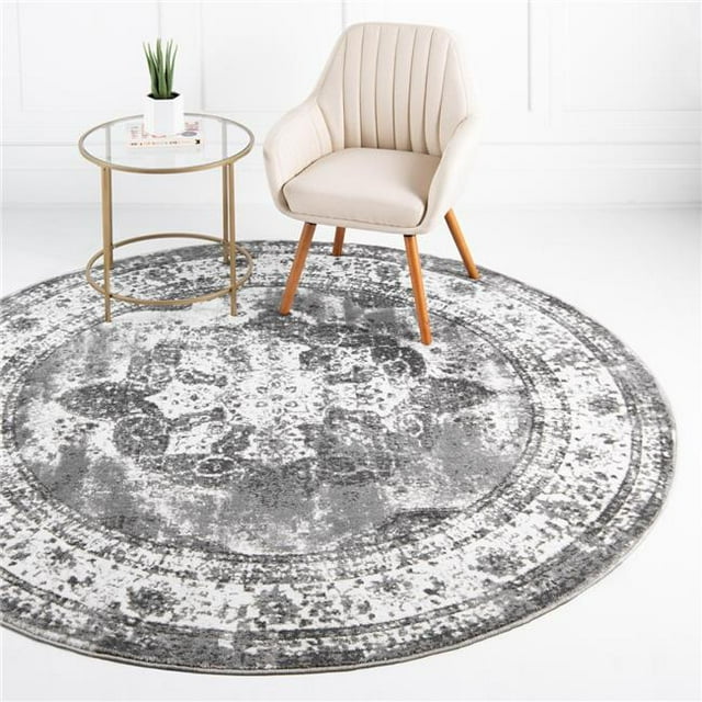 Unique Loom 3151837 10 Pi 2 Po x 10 Pi 2 Po Salle Garnier Sofia Tapis Rond&44; Gris