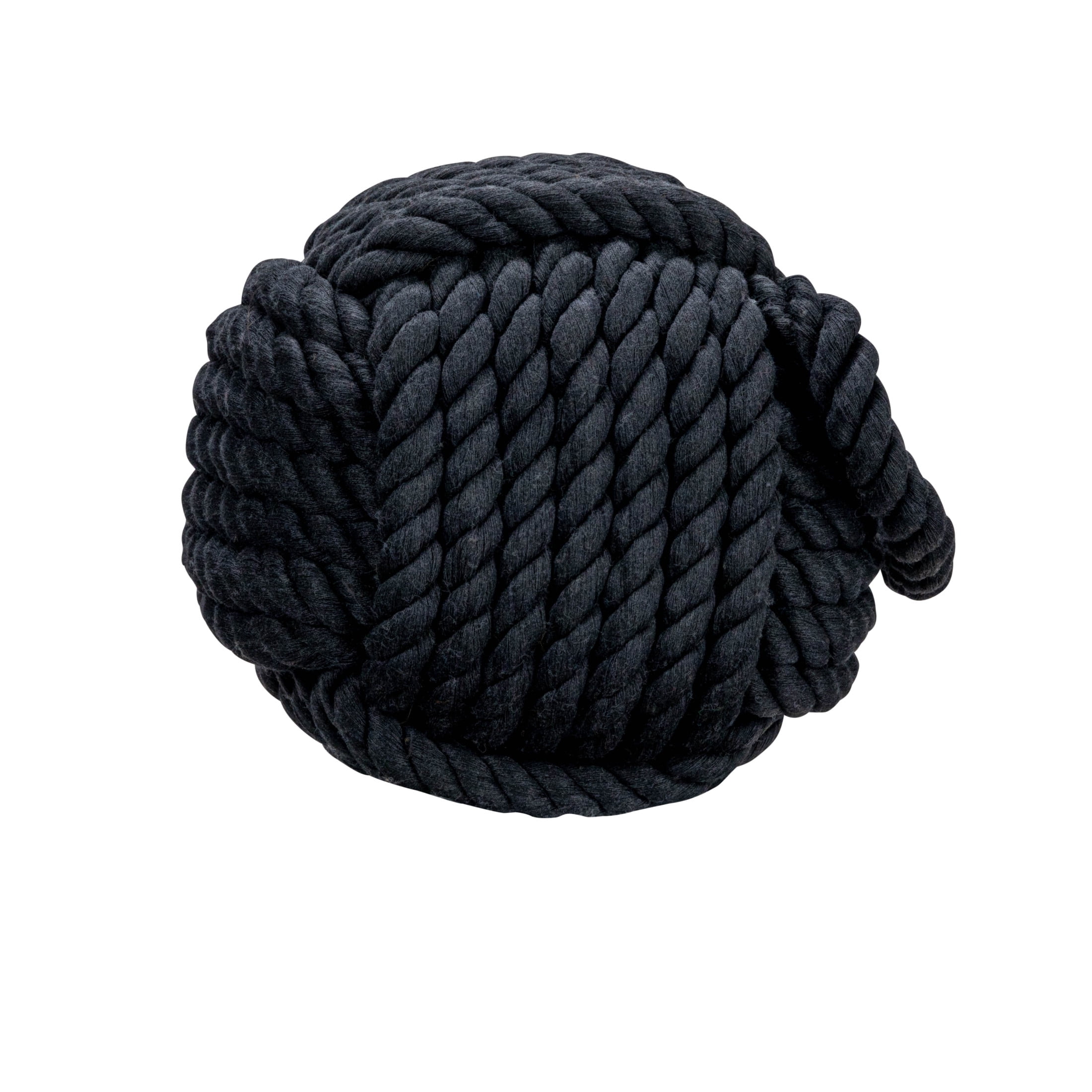 Creative Co-Op Nautical Rope Knot Decorative Cotton Door Stop, Black