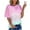 Pink, variant on Wyobmus Womens Short Sleeve Tunic Tops Loose Fit Summer V Neck Half Sleeve Blouses Dressy Summer Casual Floral Tops T-Shirts Green