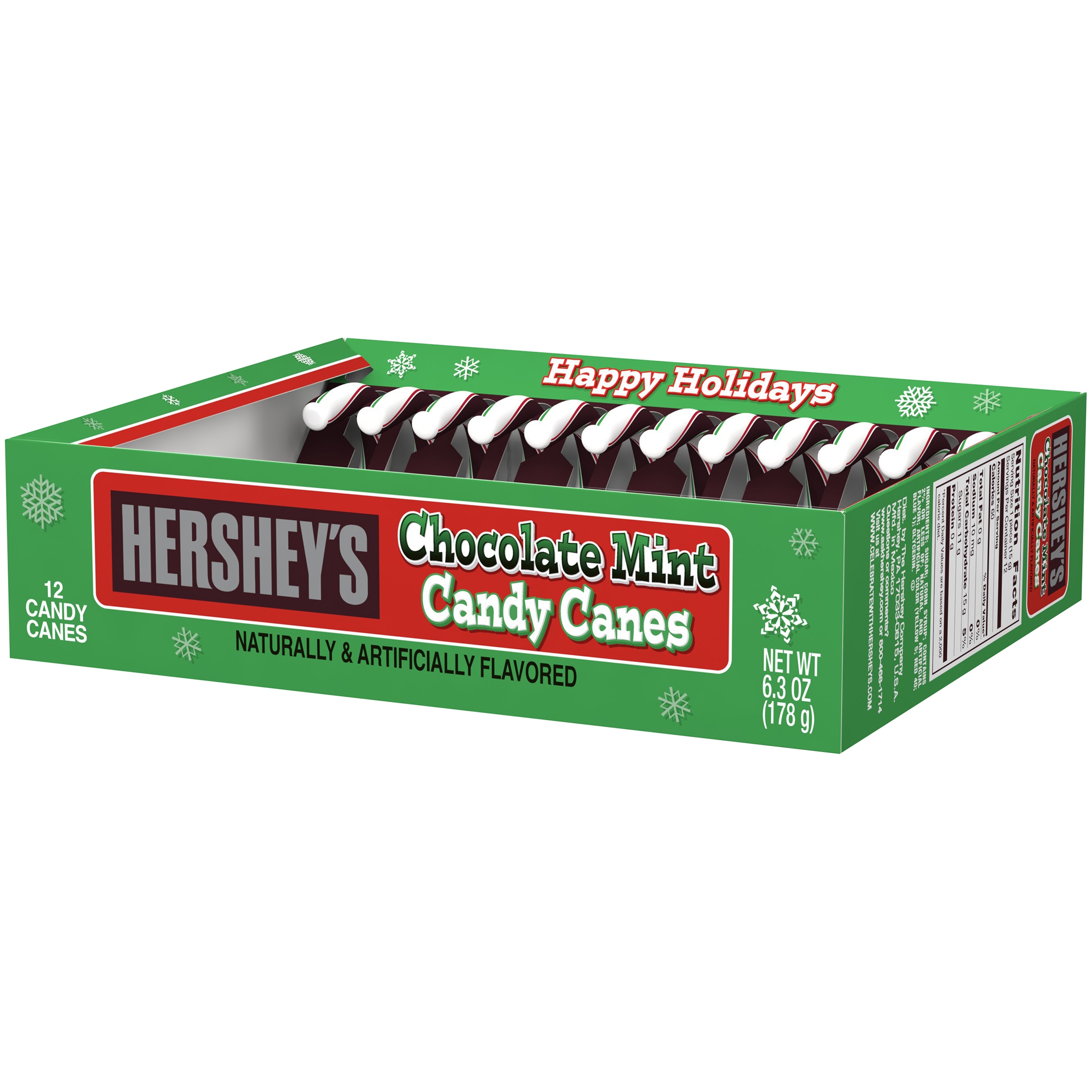 Hershey's Chocolate Mint Candy Canes, 6.3 Oz., 12 Count - image 2 of 4