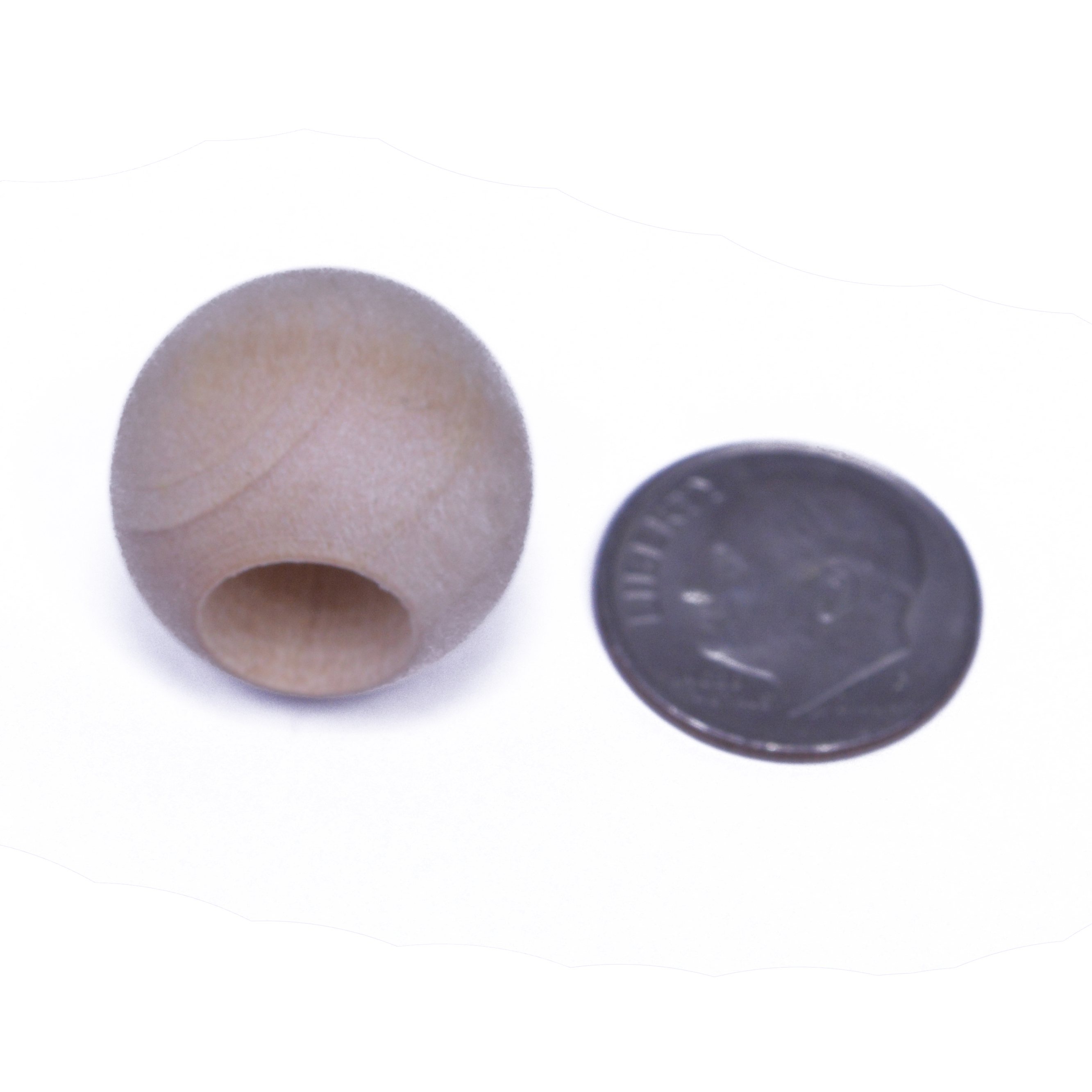 50 Pack Wooden Beads for Paracord / Macrame Projects - Naked Pine 3/4'' - 3/8" Openning
