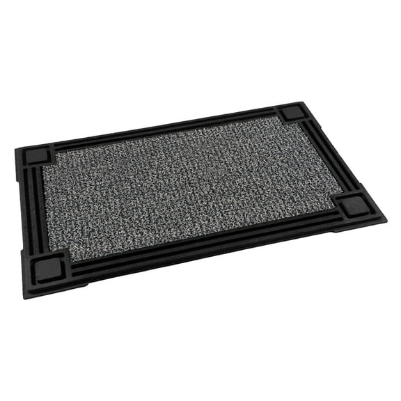 Grassworx Clean Machine Capitol Doormat AstroTurf Style - Non-Slip, 18 x 30 In, Black/Gray