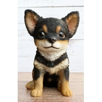 Ebros Chihuahua Dog Puppy Sitting Statue 6.25" High with Glass Eyes Figurine