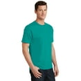thumbnail image 4 of Port Co Adult Male Men Plain Short Sleeves T-Shirt Team Teal Small, 4 of 6