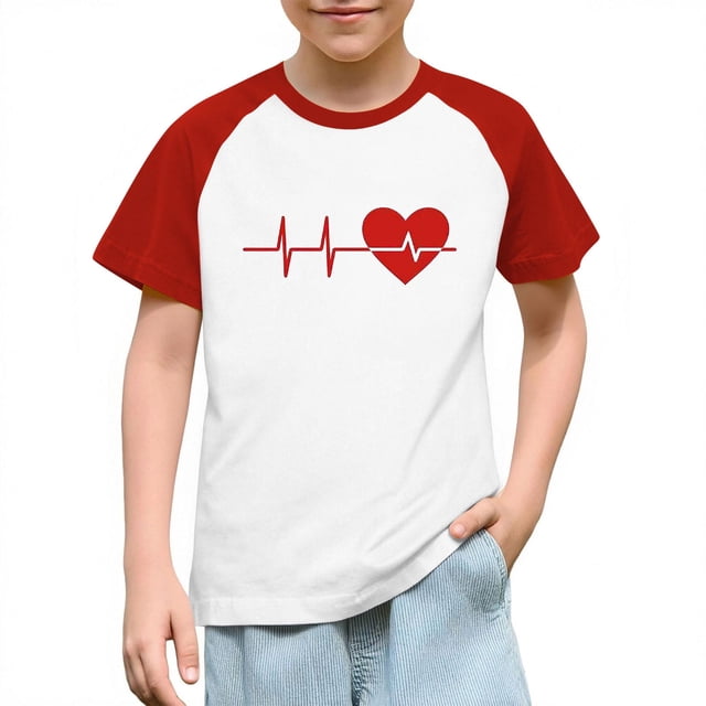 Blusas y camisas de manga corta con cuello redondo para niños y niñas, blusa de manga corta con estampado de cuello redondo