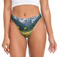 thumbnail image 1 of Balery Mountain Daisy Meadow Tangas de Algodón para Mujer con Estampado – Ropa Interior Sexy, Transpirable, G-string-XX-Large, 1 of 6