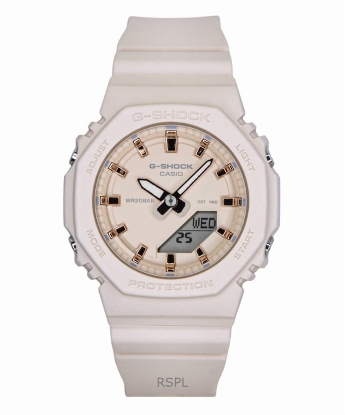 Casio Women's Baby-G Analog-Digital, Waterproof White and Rose