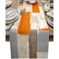 thumbnail image 1 of Chemin de Table 70 Pouces de Long pour Salle à Manger Halloween Citrouille Orange Gris Lavable Toile de Jute Lin Collection de Table pour Fête Dîner Vacances Motif Abstrait, 1 of 7