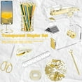 thumbnail image 3 of Arcticwind Desk Accessories Acrylic stapler set,staple remover,Phone Holder,Tape Dispenser,Tape/Pen Holder,Scissor,Ballpoint Pen,Binder Clips,Paper Clips and Staples.(11 piece imitation gold set), 3 of 7
