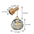 thumbnail image 2 of FSLiving BOHO Style Wall Sconce Rechargeable Battery Operated by Remote, No Drilling Dimmable LED Bulb Wooden Natural Rattan Globe Shape Wall Hangingfor Rustic Home Decor Backdrop Exhibition Stage, 2 of 7