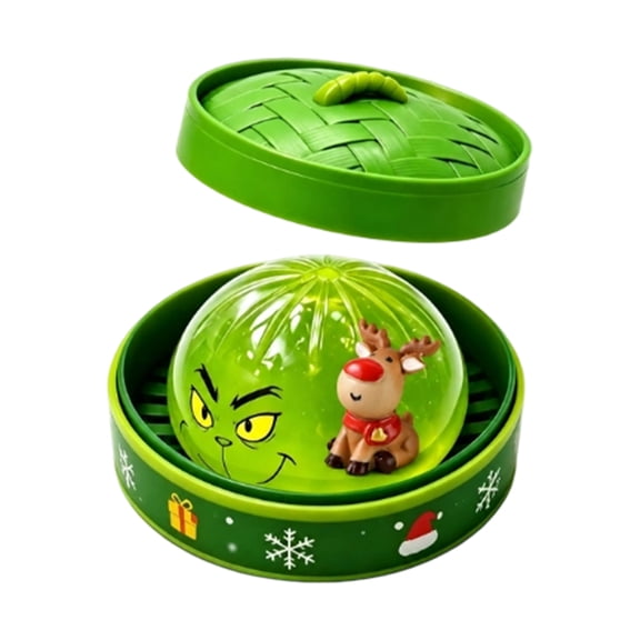 Christmas Gifts Christmas Green Monster Dumpling Squishy - Soft Glitter Fidget Toy for Kids and Adults