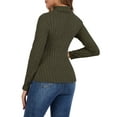 thumbnail image 4 of SWQZVT Womens Turtleneck Sweaters Shirts Long Sleeve Slim Fit Fall Fashion Base Layer Pullover Fleece Ribbed Thermal Underwear Tops, 4 of 7