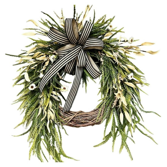 Wreaths for Front Door, Wreath Front Door Wreath Summer Wreath Flowers Windowsill Home Decoration Outdoor Indoor Farmhouse Decoration Wedding Vine Base, Summer Door Wreath