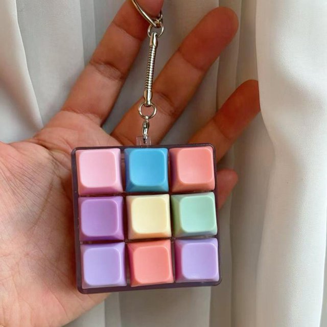 Juguete antiestrés con teclado mecánico de 9 teclas, llavero antiestrés, color macarrón, regalo de bolsillo para canadienses.
