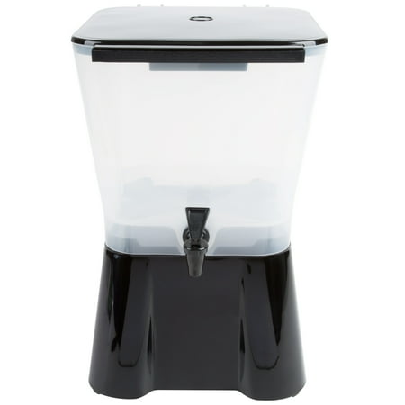 Tablecraft 953 3 Gallon Square Black Beverage / Juice Dispenser