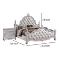 thumbnail image 4 of Moni Queen Bed, White Button Tufted Traditional Upholstery, Solid Wood, 4 of 7