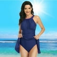 thumbnail image 2 of Sngxgn Women Bikini Set Solid Color Triangle Two Piece Swimsuit(Blue,L), 2 of 8