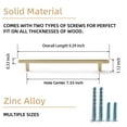 thumbnail image 4 of Goo-Ki Light Brushed Brass Drawer Handles 6.3 in (160mm) Hole Centers Straight Bar Pull,6-Pack Solid Cabinet Handles for Kitchen Cabinets and Dresser Drawers, 4 of 6