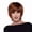 Orange, variant on Short Straight Hair Wigs for Women - Air-Cut Bangs & Upturned Curls in White and Orange