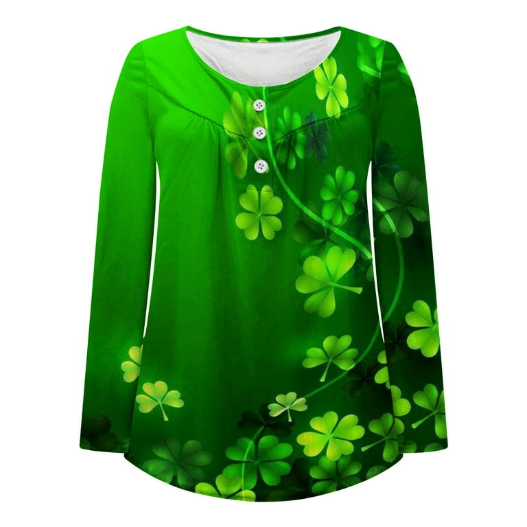 Green Flannel Shirt Women St Patrick's Day Gifts Green Tops Funny St.  Patricks Day Shirts Boho Tops St Patricks Day Flag Shirt 