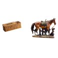 thumbnail image 1 of Estuche para pañuelos de escritorio,Caja de pañuelos faciales de papel retro de madera,Figura de caballo,Escultura de caballo en miniatura coleccionable,Estatua de animal de adorno de caballo, 1 of 8