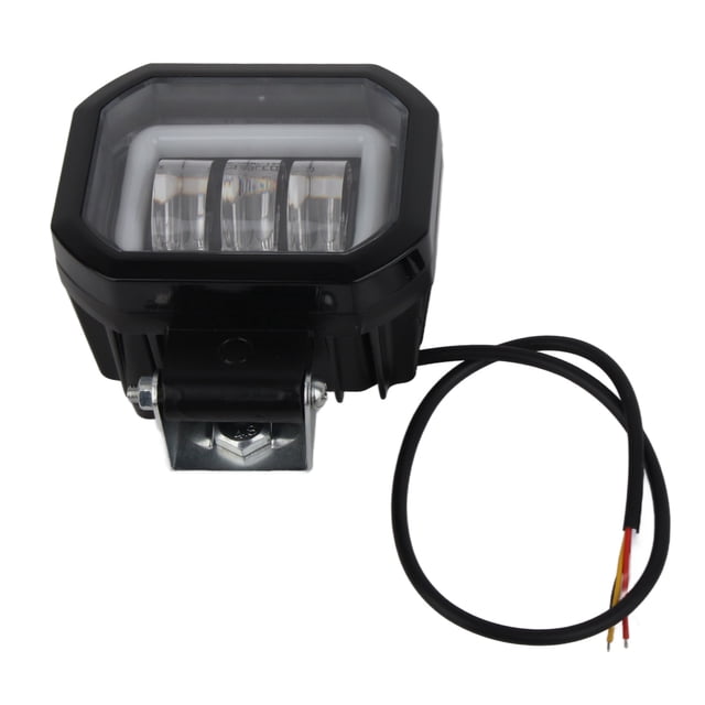 Luz de trabajo LED de 3,5 pulgadas, 6000 K, 30 W, impermeable, cuadrada, con forma de ojo de ángel, para coche, ATV, barco, vehículo todoterreno (luz ámbar)