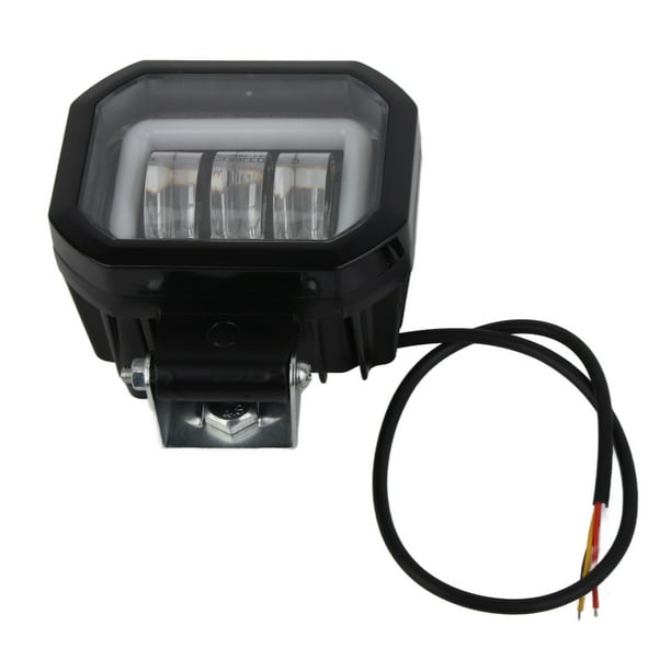 Luz de trabajo LED de 3,5 pulgadas, 6000 K, 30 W, impermeable, cuadrada, con forma de ojo de ángel, para coche, ATV, barco, vehículo todoterreno (luz ámbar)