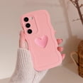 thumbnail image 3 of for Galaxy S23+ Plus Case 5G(6.6" 2023),Cute 3D Colors Love Heart Wavy Frame Full Protection for Samsung Galaxy S23+ 6.6" Soft TPU Shockproof Phone Cover for Women Girls,Pink, 3 of 12