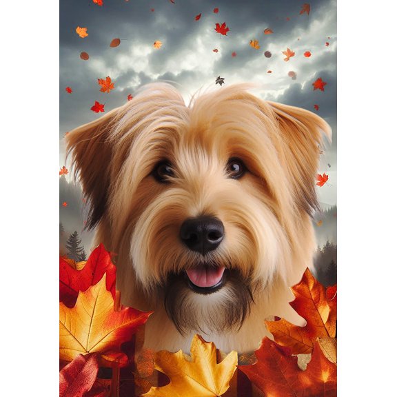 Glen of Imal Terrier Wheaten - Best of Breed Fall Leaves Outdoor Garden Flag 12" x 17" Mailbox Flag Dog Flag