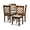 Gray/Walnut, variant on Baxton Studio Grey Fabric Upholstered Espresso Brown Finished Wood Dining Chair Set of 4