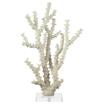 9" x 14" Cream Polystone Coral Sculpture with Clear Acrylic Base, by DecMode