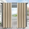 thumbnail image 2 of DONGPAI Outdoor Curtains for Patio 52 x 96 Inch Waterproof Grommet Light Blocking Curtain, Beige, 2 Panels, 2 of 7