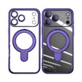 thumbnail image 3 of ELEHOLD Plating Magnetic Case for iPhone 17 Pro Case Transparent Clear Cover Kickstand Camera Lens Protection Compatible with Mag Safe Accessory Slim Shockproof Case for iPhone 17 Pro,Darkpurple, 3 of 6
