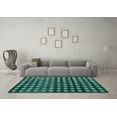 thumbnail image 3 of Ahgly Company Machine Washable Indoor Round Abstract Turquoise Blue Modern Area Rugs, 3' Round, 3 of 4