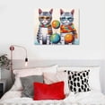 thumbnail image 4 of Nawypu Cute Cat Canvas Wall Art: Framed Cat Pictures Small Funny Kitty-Cat Babies Painting for Girl's Bedroom Bathroom Ready to Hang, 4 of 4