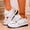 White, variant on Women High Heel Wedge Sneakers with Side Zipper