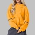 thumbnail image 2 of Enjoytime Halloween Hoodies for Women Vintage Printed Long Sleeve Crewneck Sweatshirts Casual Loose Fall Winter Pullover Tops Orange XL, 2 of 3