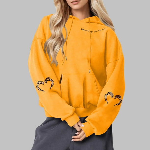 Heisall Womens Hoodies Halloween Print Hooded Longline Sweatshirts Long Sleeve Pocket 2025 New Arrival Autumn Winter