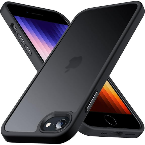 Designed for iPhone SE Case, [Support Wireless Charging] Soft Silicone Slim Anti-Scratch Phone Case for iPhone 6/7/8/SE 2020/SE 2022 4.7inch, Black