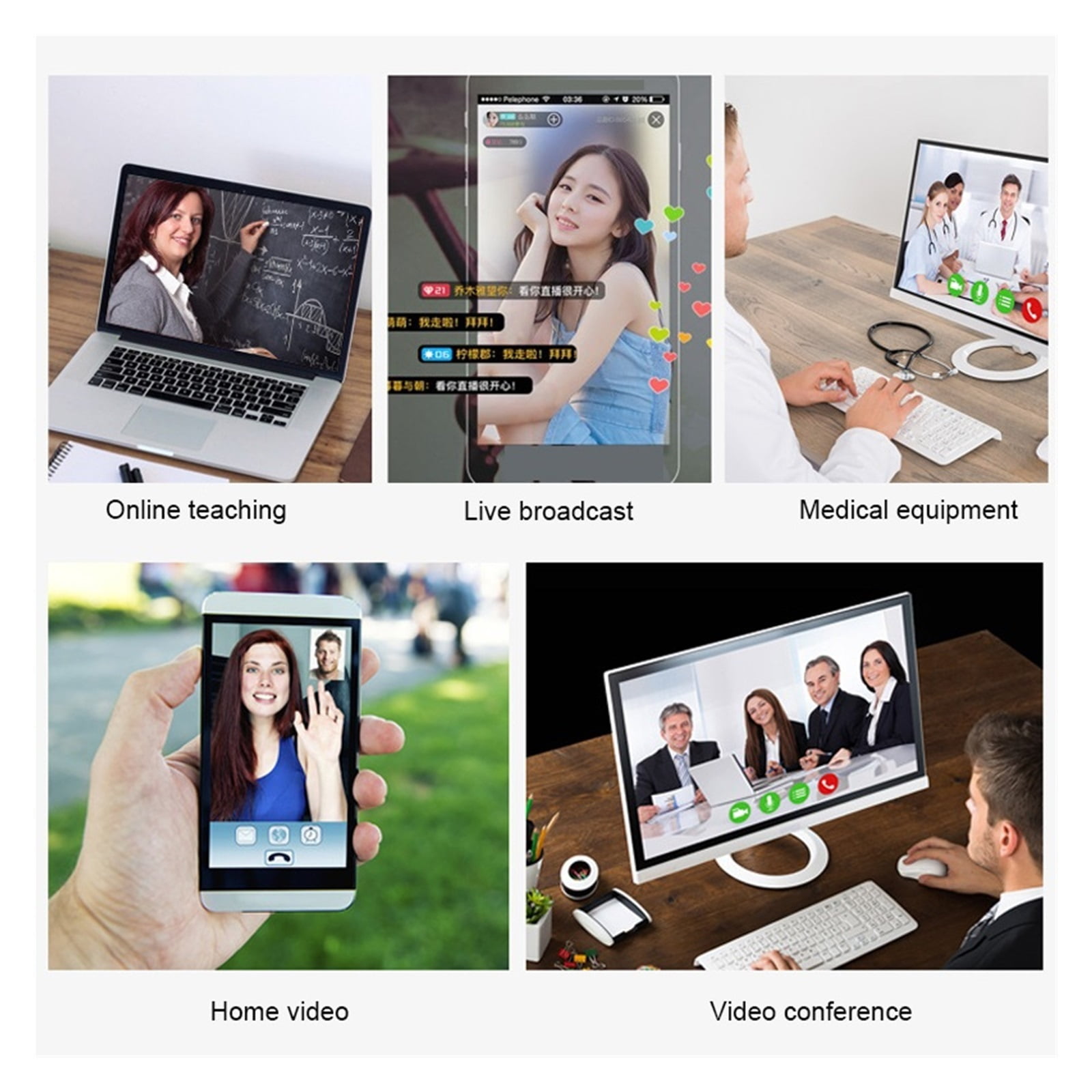 Webcam 4k USB Webcam 1080P Web Camera With Microphone Web Cam For PC Computer Laptop Video Mini Camera With Webcam Cover ,HD Video