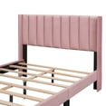 thumbnail image 5 of Leumius Full Size Platform Bed with A Storage Drawer,Velvet Upholstered Bed Frame with Wingback Vertical Channel Tufted Headboard,Pink, 5 of 8