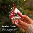 thumbnail image 6 of Christmas Gingerbread House Ornament, Mini House Hanging Ornament, Red Roof Candy Wreath Design for Christmas Tree, Wreath, Garland and Festive Holiday Display, 2.75 Inch, 6 of 7