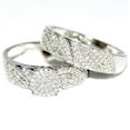 thumbnail image 3 of Midwest Jewellery Diamond Bridal Rings Set 0.4cttw 10k White Gold 11mm Wide Pave Set, 3 of 5