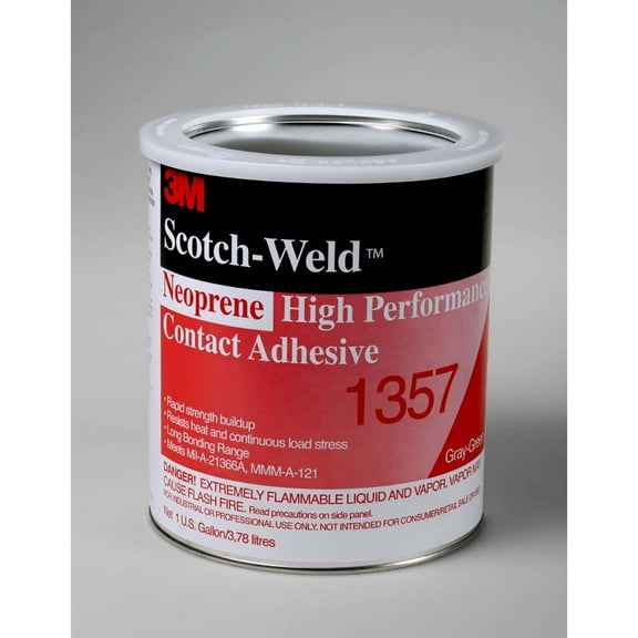 3m Neoprene High Performance Contact Adhesive 1357 Gray-green, 1 Quart, 12 Per Case