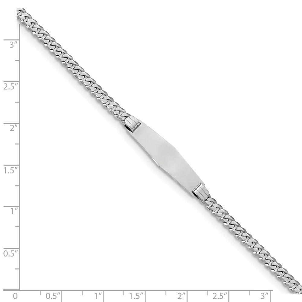 Brilliant Bijou 14k White Gold Flat Curb Link Soft Diamond Shape ID Bracelet 8 inches Brilliant Bijou 14k White Gold Flat Curb Link Soft Diamond Shape ID Bracelet 8 inches
