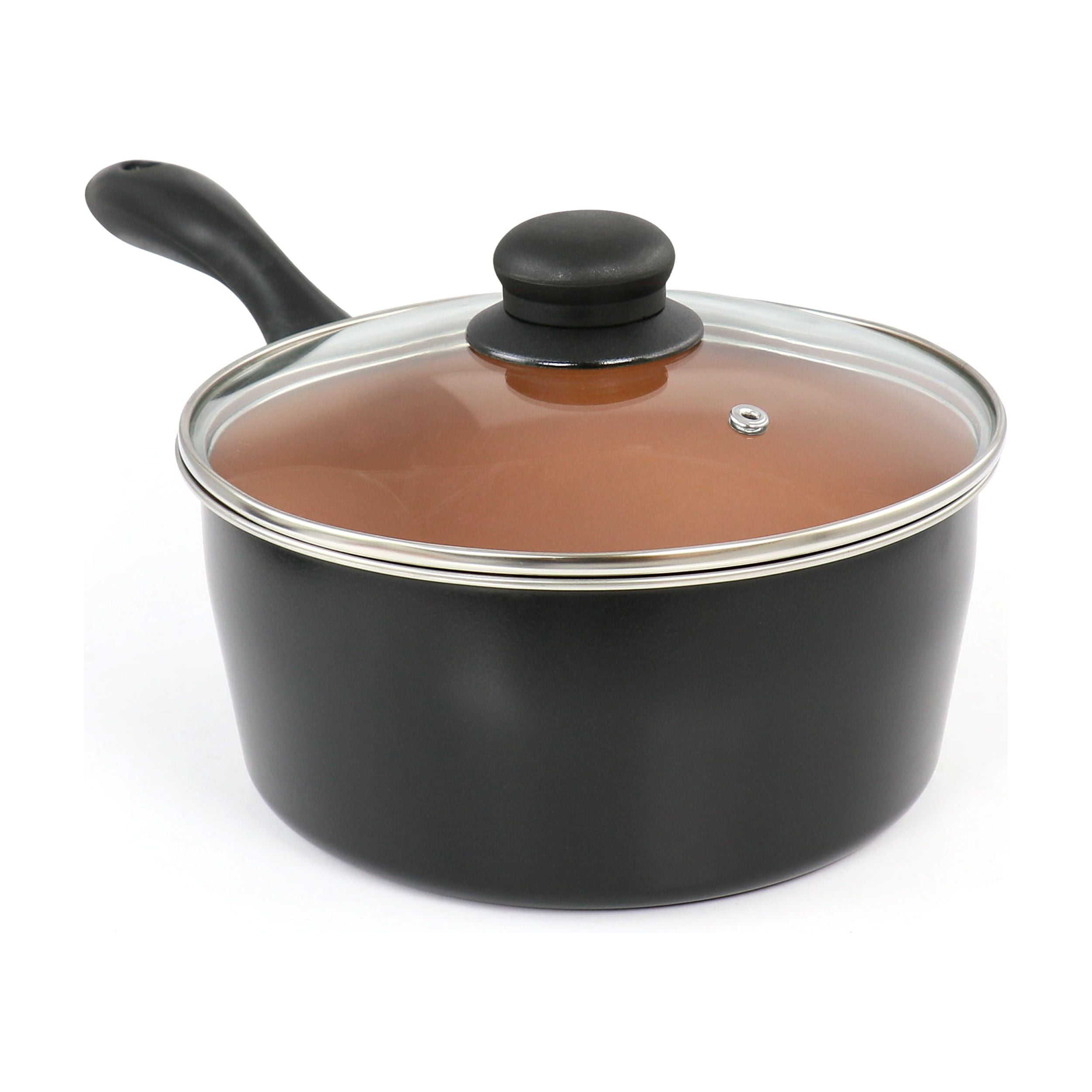 Gibson Home Armada 7 Piece Carbon Steel Nonstick Cookware Set in Black and Copper
