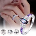 thumbnail image 2 of Jkapagzy Diamond Zircon Alloy Colorful Purple Diamond Ring Ladies Party Party Ring, 2 of 10