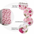 thumbnail image 5 of Shower Curtain Bathroom Set Strawberries on Pink Background Waterproof Fabric Shower Curtains with Grommets&Hooks Cute Red Fruit Privacy Bath Curtain for Bathtub 72x84in, 5 of 7