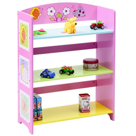 Kids Bookcase Book Shelf Kids Adorable Corner Adjustable W 3